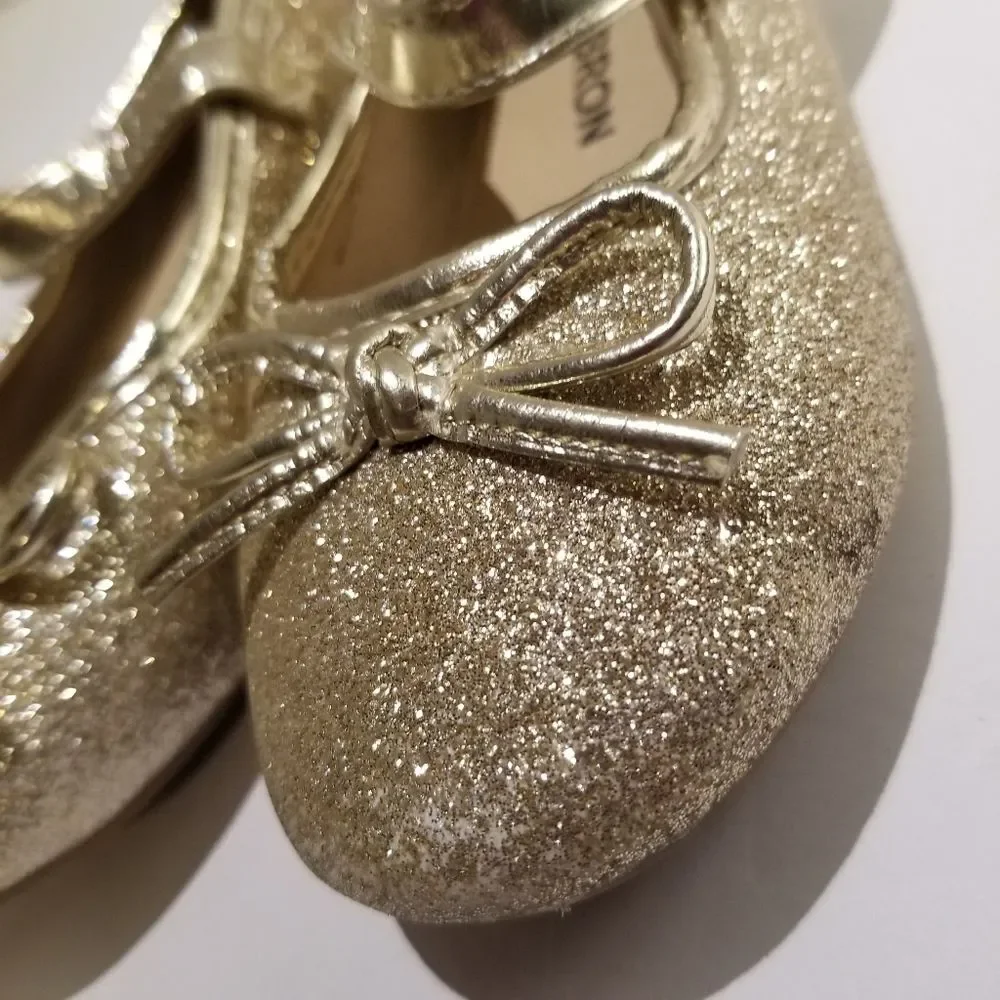 Thee Bro Toddler Girls Ballet Mary Jane Size 7 Gold Sparkle Formal
